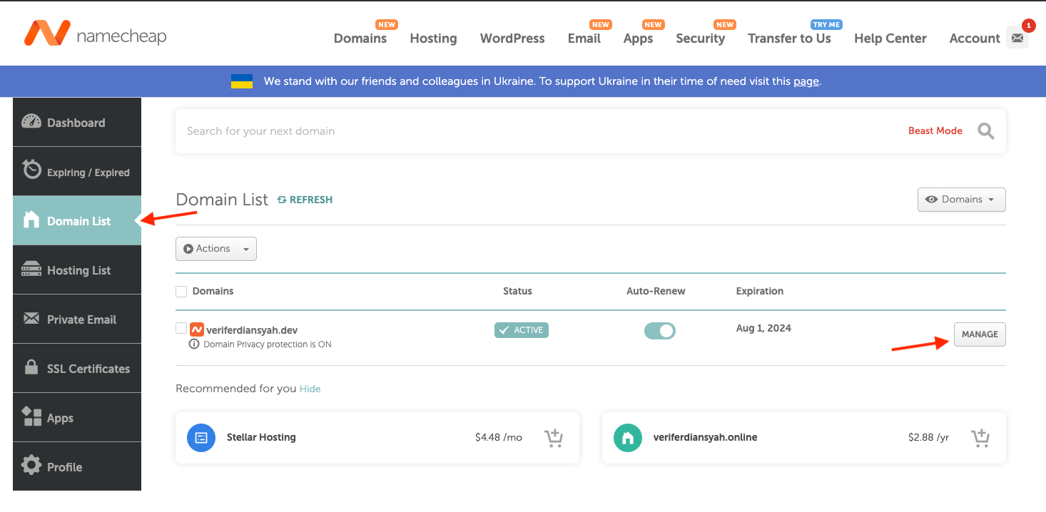 Namecheap Domain List