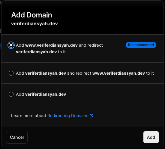 Vercel Add Domain